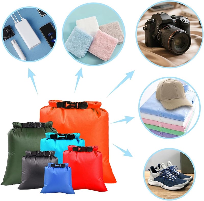ILZAR Store 6PCS Dry Bags Waterproof, Lightweight Dry Bags for Kayaking Waterproof，Outdoor Waterproof Bag for Kayaking Hiking Boating Camping - Image 5